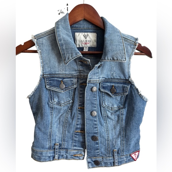 Guess Jackets & Blazers - Guess Blue Denim Vest Womens Small